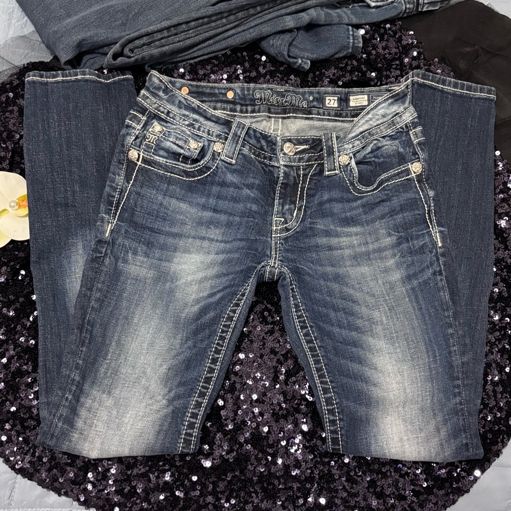 Miss Me Dark Blue Skinny Jeans - Picture 5 of 10